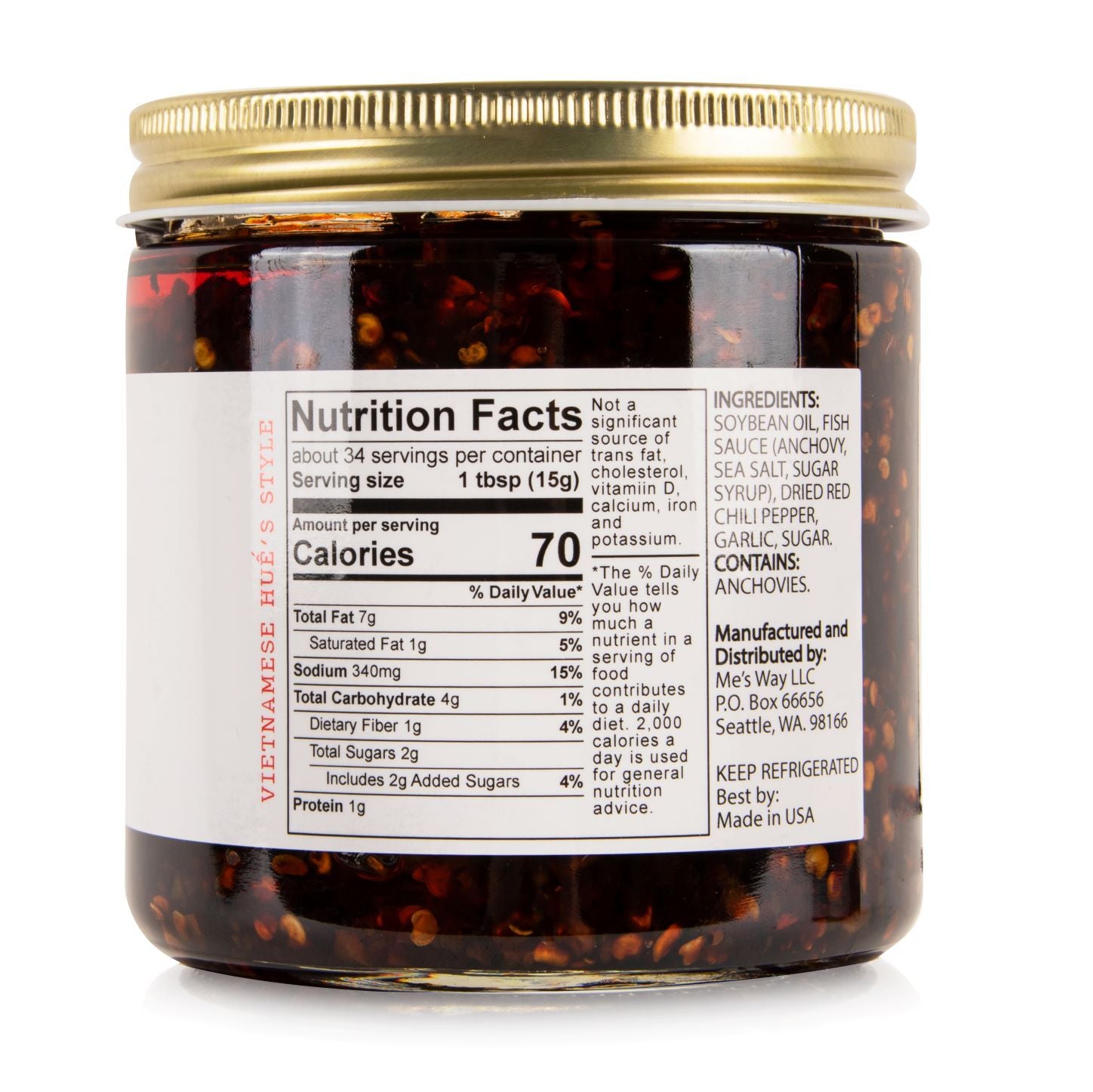 Me's Way-Handcrafted Traditional Vietnamese Chili Sauce-16oz Classic - JM Variety Store